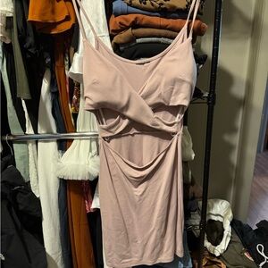 Charlotte Russe criss-cross strappy pink club dress